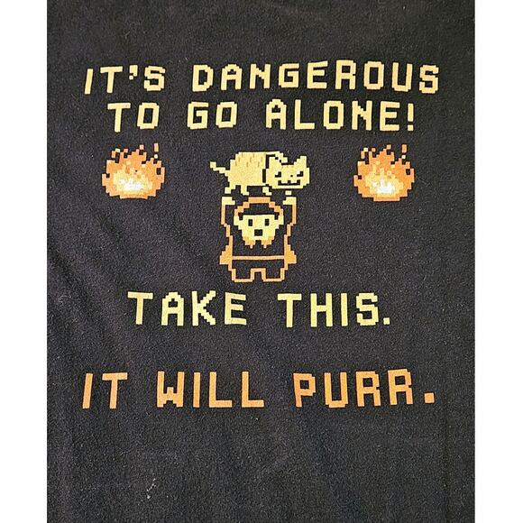 "It's Dangerous To Go Alone! Take This. It Will Purr" Boys Size XL (14/16) Shirt - Picture 2 of 5